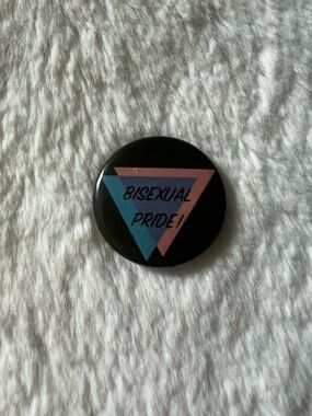 Bisexual Pride Button Pin- Black